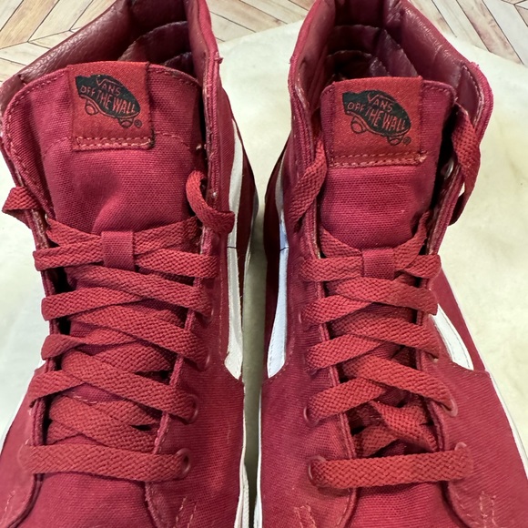 11 mens Vans maroon hi top SK8 lace up - Picture 4 of 6